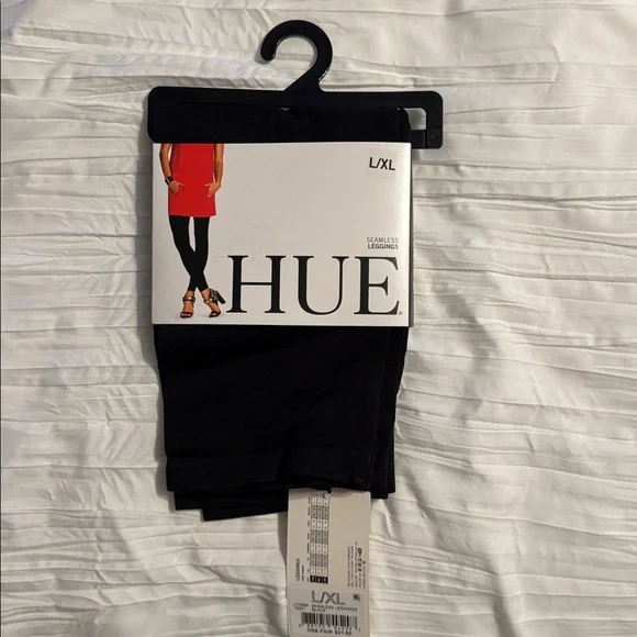 HUE Black Seamless Leggings L/XL - Picture 1 of 2